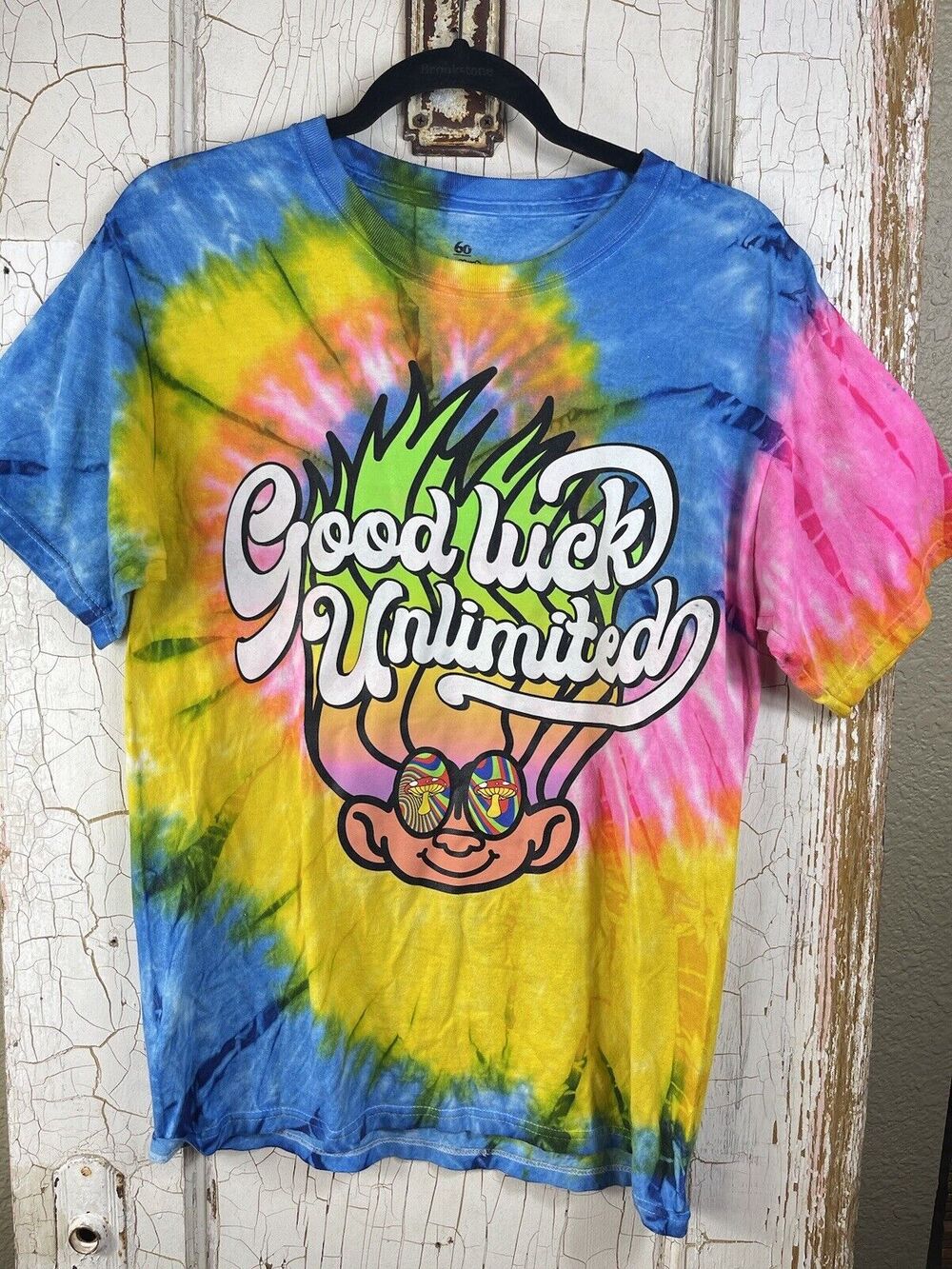 Trolls Good Luck Unlimited Shirt Size Medium Tie Dye Good Luck Trolls Mushrooms